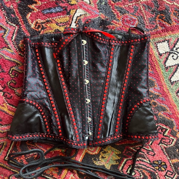 NWT Living dead souls, black and red corset/waist trainer/romanticism/punk - Picture 9 of 16